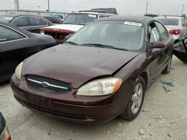 1FAFP55U8YA231416 - 2000 FORD TAURUS SES BURGUNDY photo 2