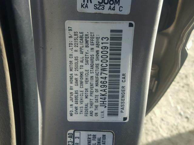 JH4KA9647WC000913 - 1998 ACURA 3.5RL SILVER photo 10