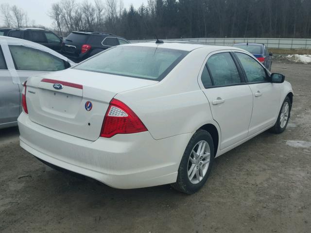 3FAHP0GA8BR293202 - 2011 FORD FUSION S WHITE photo 4