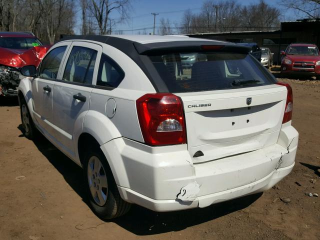 1B3HB28B37D555074 - 2007 DODGE CALIBER WHITE photo 3