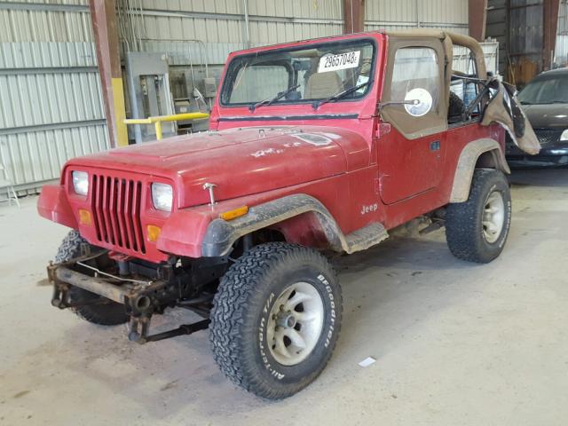 2J4FY19P7NJ502597 - 1992 JEEP WRANGLER / RED photo 2