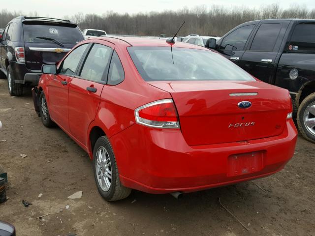 1FAHP34N88W211158 - 2008 FORD FOCUS S/SE RED photo 3