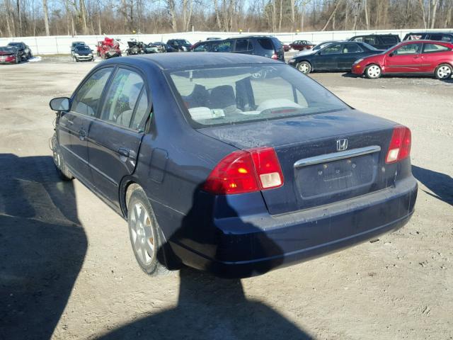 1HGES25781L075712 - 2001 HONDA CIVIC EX BLUE photo 3