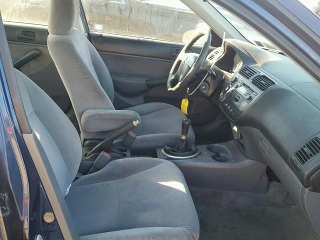 1HGES25781L075712 - 2001 HONDA CIVIC EX Mavi foto 5