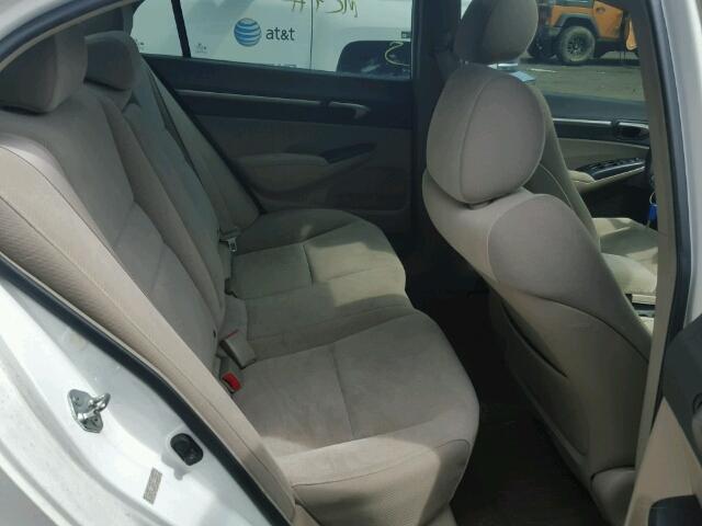 2HGFA16809H317250 - 2009 HONDA CIVIC EX WHITE photo 6