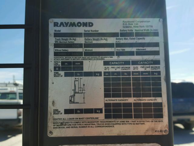 EAS101AE29602 - 2001 RAYM FORKLIFT 双色 照片 10