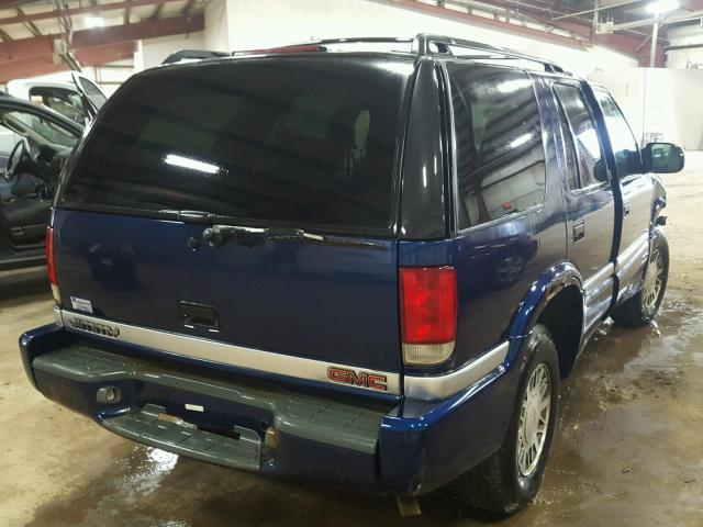 1GKDT13W3X2534210 - 1999 GMC JIMMY BLUE photo 4