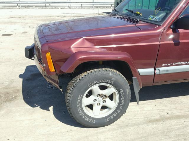 1J4FF48S2YL187798 - 2000 JEEP CHEROKEE S MAROON photo 9