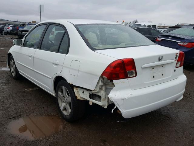 1HGES267X4L016406 - 2004 HONDA CIVIC EX WHITE photo 3