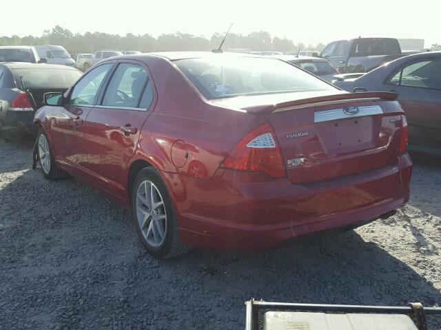 3FAHP0JA2CR231031 - 2012 FORD FUSION SEL RED photo 3