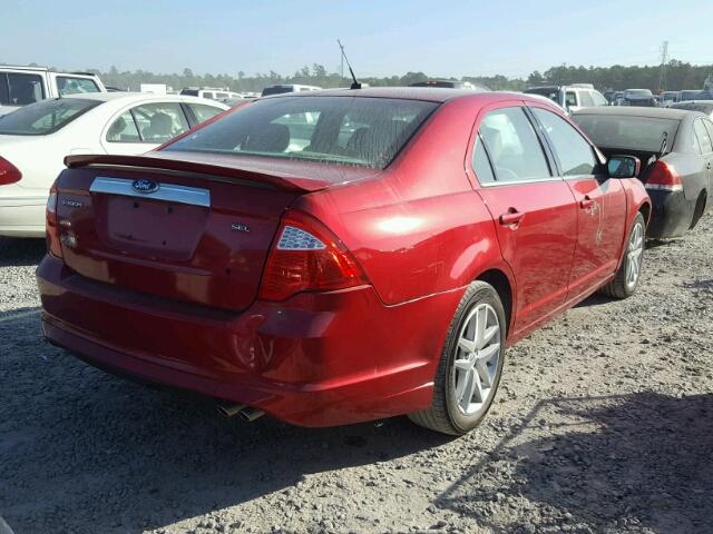 3FAHP0JA2CR231031 - 2012 FORD FUSION SEL RED photo 4