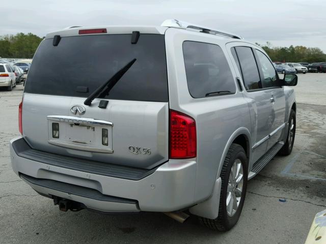 5N3AA08CX8N907839 - 2008 INFINITI QX56 SILVER photo 4