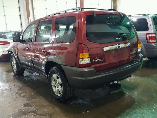 4F2YZ94134KM31796 - 2004 MAZDA TRIBUTE LX RED photo 3