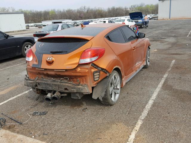 KMHTC6AE7DU172375 - 2013 HYUNDAI VELOSTER T ORANGE photo 4