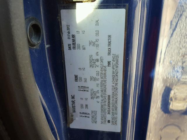 3HSDJSJR5DN169006 - 2012 INTERNATIONAL PROSTAR أزرق صورة 10