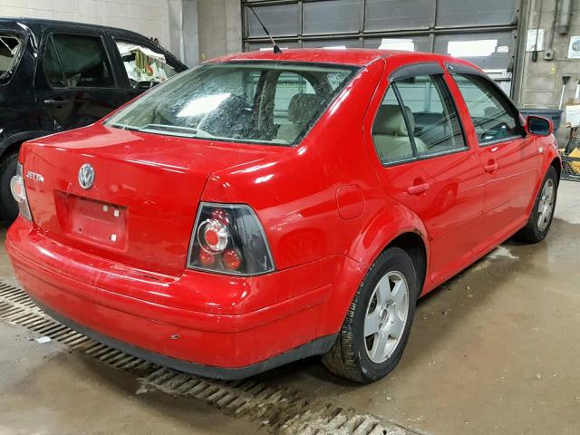 3VWSB69M31M101623 - 2001 VOLKSWAGEN JETTA GLS RED photo 4