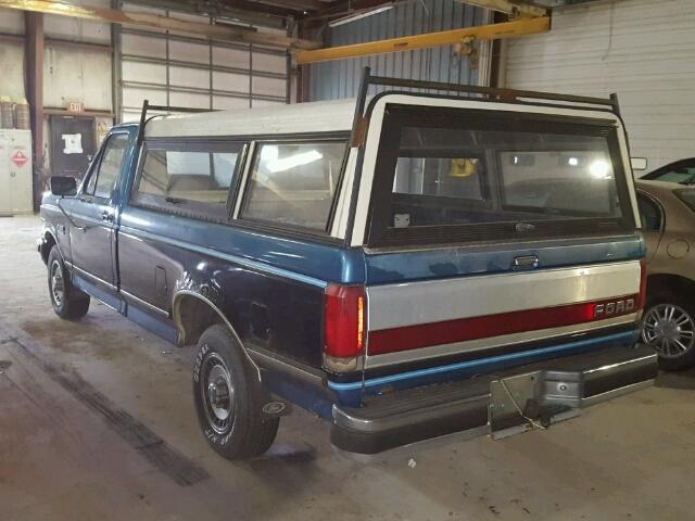 2FTDF15N0KCB53077 - 1989 FORD F150 BLUE photo 3