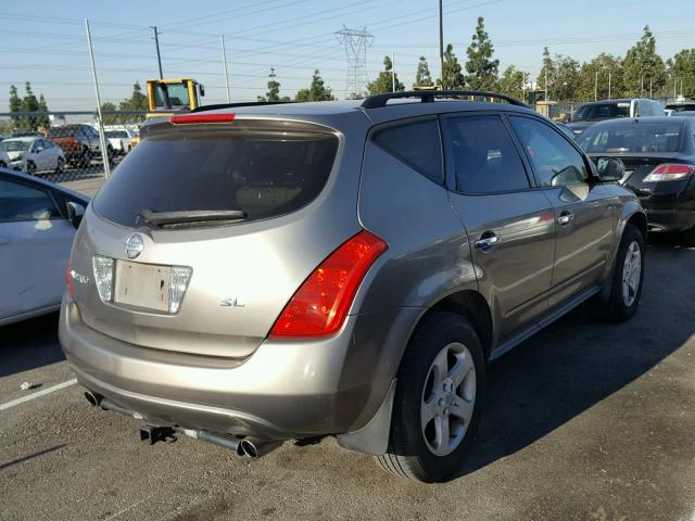 JN8AZ08T54W220766 - 2004 NISSAN MURANO SL BROWN photo 4