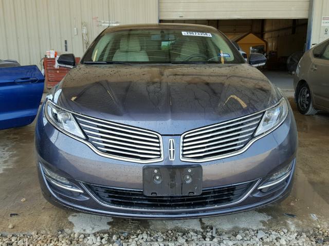 3LN6L2LU7ER806674 - 2014 LINCOLN MKZ HYBRID GRAY photo 9