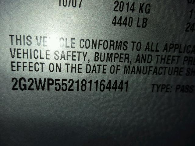 2G2WP552181164441 - 2008 PONTIAC GRAND PRIX BLACK photo 10