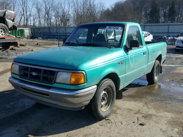 1FTCR10AXPPB41676 - 1993 FORD RANGER TEAL photo 2