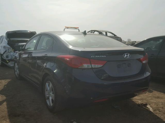 5NPDH4AE8DH234827 - 2013 HYUNDAI ELANTRA GL BLUE photo 3