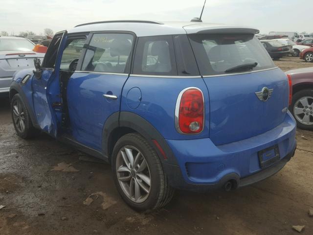 WMWZC5C57BWL53724 - 2011 MINI COOPER S C BLUE photo 3