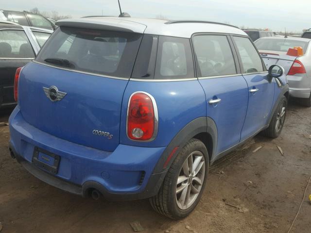 WMWZC5C57BWL53724 - 2011 MINI COOPER S C BLUE photo 4