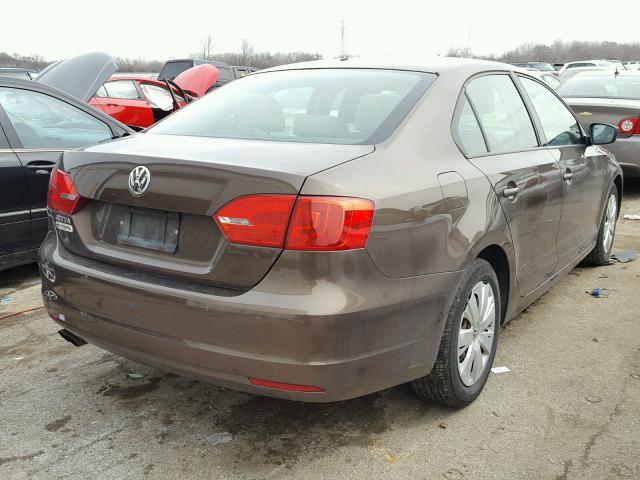 3VW2K7AJ6CM345602 - 2012 VOLKSWAGEN JETTA BASE Շագանակագույն լուսանկար 4