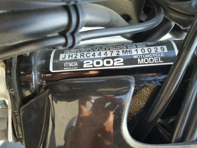 JH2RC44472M610029 - 2002 HONDA VT750 CDA 黑色 照片 10