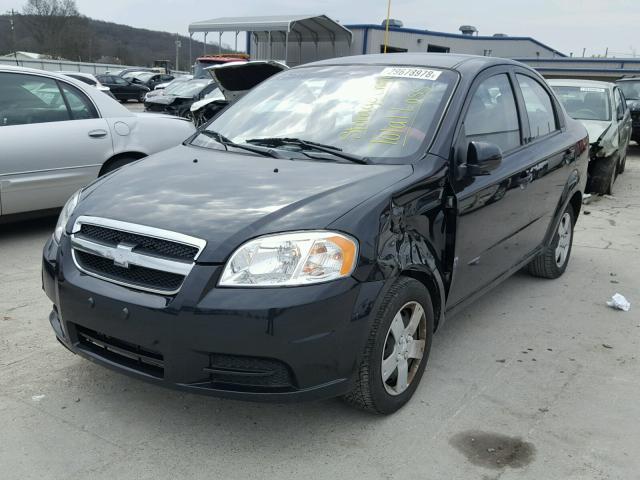 KL1TD56E89B600341 - 2009 CHEVROLET AVEO LS BLACK photo 2