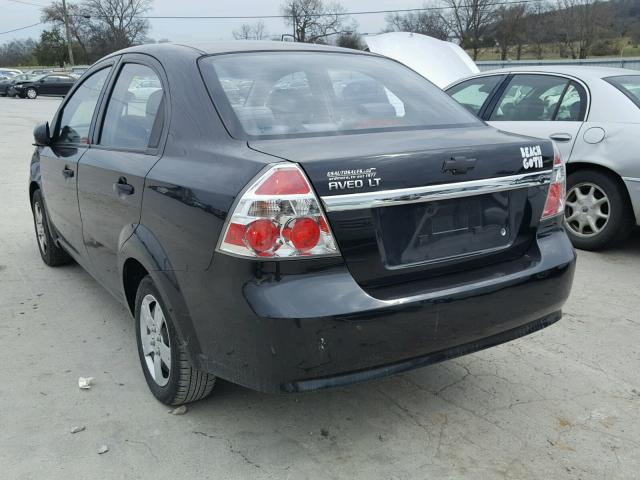 KL1TD56E89B600341 - 2009 CHEVROLET AVEO LS BLACK photo 3