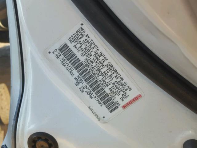 JT8BF28G6X0190836 - 1999 LEXUS ES 300 WHITE photo 10