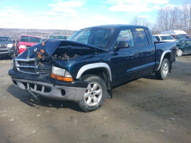 1D7HL48N74S548496 - 2004 DODGE DAKOTA QUA BLUE photo 2