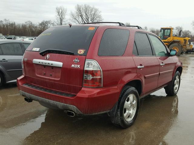 2HNYD18234H556477 - 2004 ACURA MDX MAROON photo 4