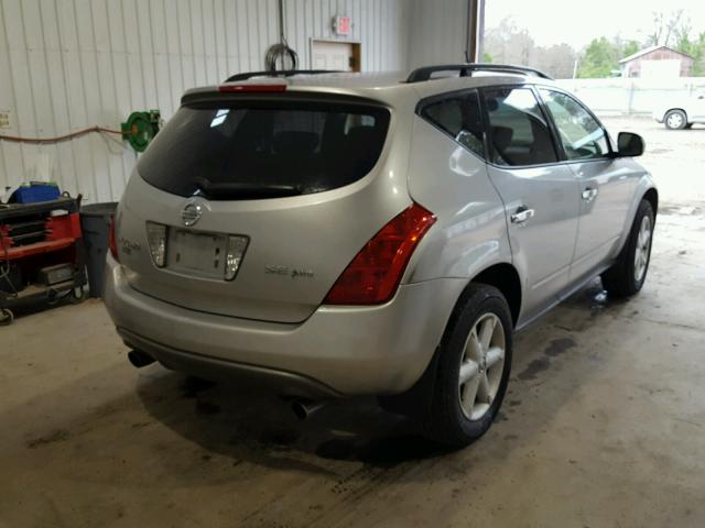 JN8AZ08W44W315782 - 2004 NISSAN MURANO SL SILVER photo 4