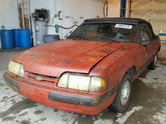 1FABP44A6JF110232 - 1988 FORD MUSTANG LX RED photo 2