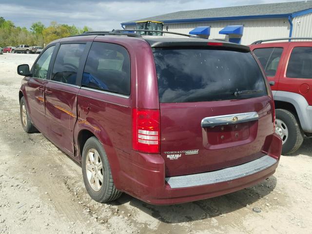 2A8HR54PX8R673143 - 2008 CHRYSLER TOWN & COU BURGUNDY photo 3