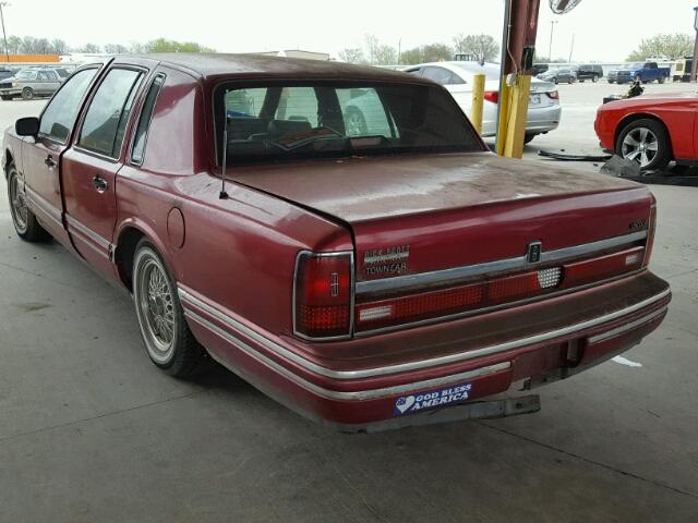 1LNLM81W9RY702721 - 1994 LINCOLN TOWN CAR E BURGUNDY photo 3