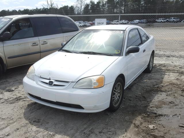 1HGEM22591L052209 - 2001 HONDA CIVIC LX WHITE photo 2