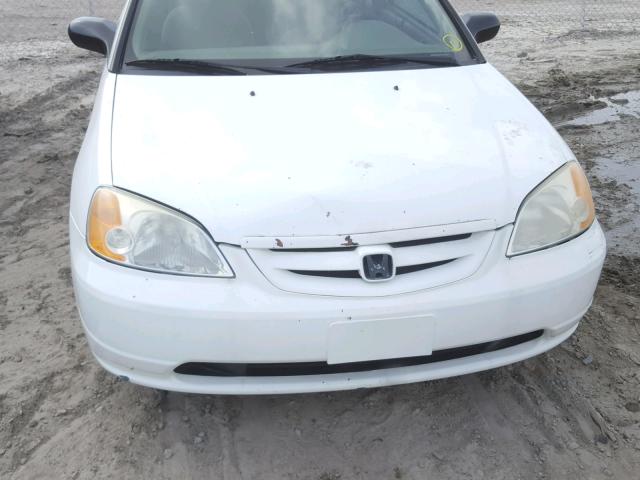 1HGEM22591L052209 - 2001 HONDA CIVIC LX WHITE photo 9