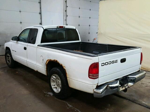 1B7GL22X41S134138 - 2001 DODGE DAKOTA WHITE photo 3