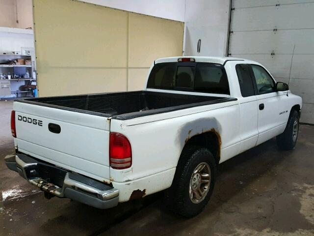 1B7GL22X41S134138 - 2001 DODGE DAKOTA WHITE photo 4