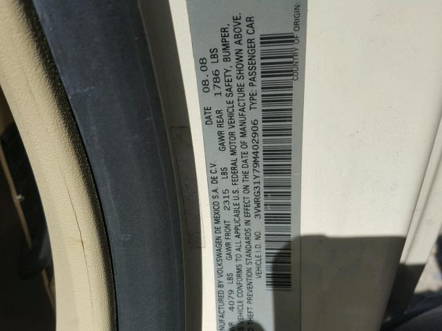 3VWRG31Y79M402906 - 2009 VOLKSWAGEN NEW BEETLE 白色 照片 10