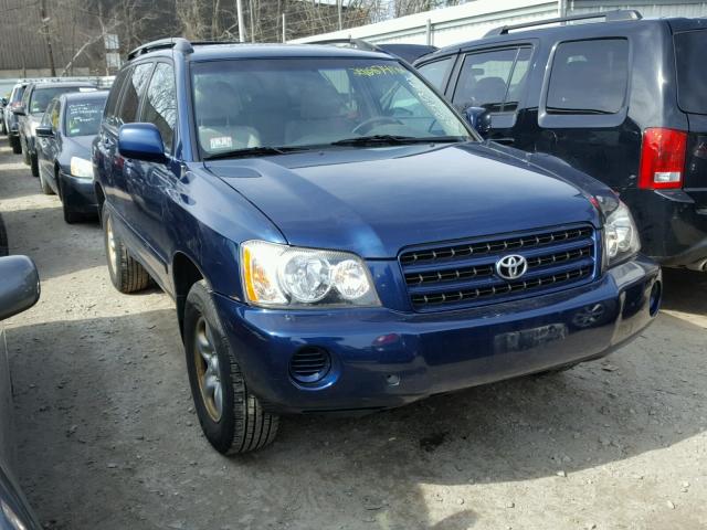 JTEHD21A420018185 - 2002 TOYOTA HIGHLANDER BLUE photo 1