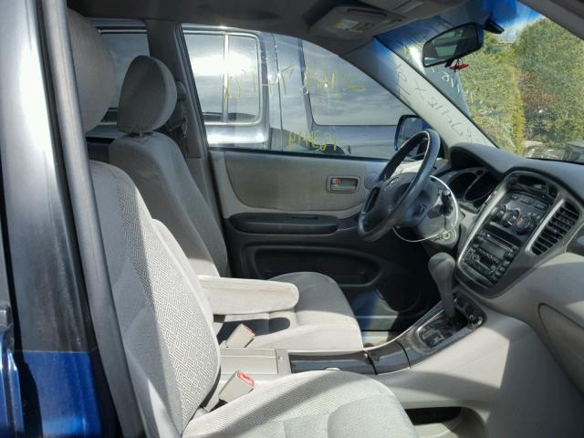 JTEHD21A420018185 - 2002 TOYOTA HIGHLANDER BLUE photo 5