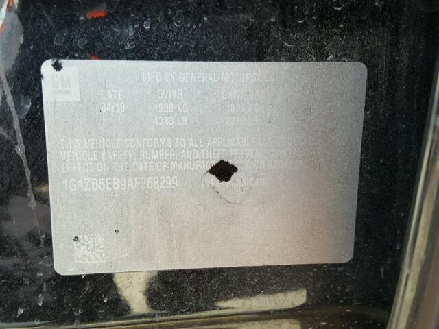 1G1ZB5EB9AF268299 - 2010 CHEVROLET MALIBU LS 黑色 照片 10