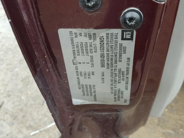 1GNDV23118D185996 - 2008 CHEVROLET UPLANDER L 栗色 照片 10