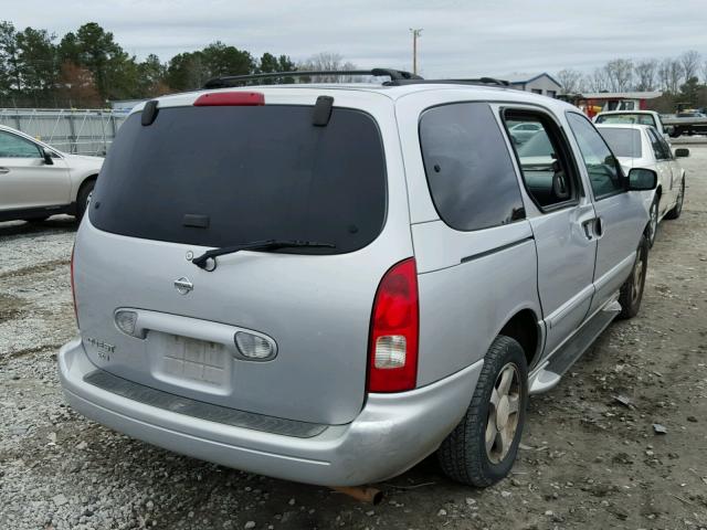 4N2ZN16T42D814354 - 2002 NISSAN QUEST SE SILVER photo 4