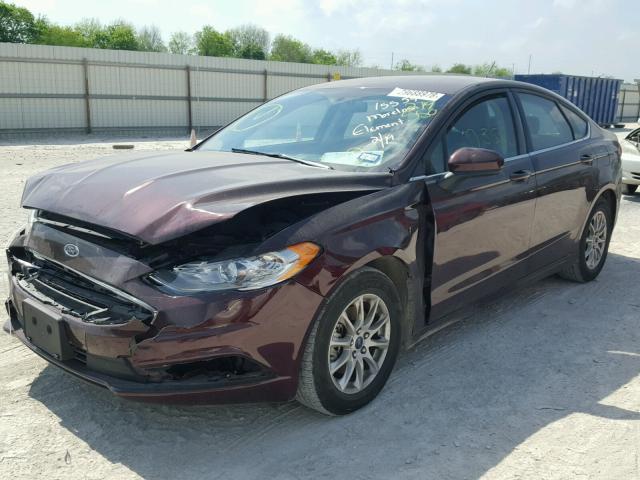3FA6P0G7XHR279550 - 2017 FORD FUSION S MAROON photo 2